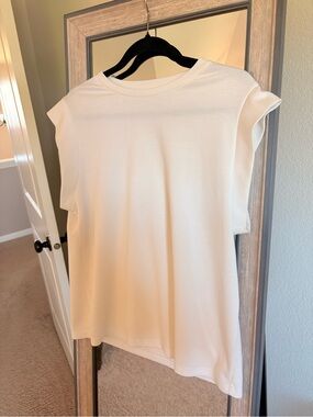 Women's Cream Cap-Sleeve Knit Top